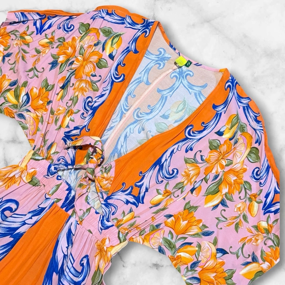 🌺 Farm Rio | Floral Tile Maxi Dress | Multi | Size US XSmall - Picture 4 of 11